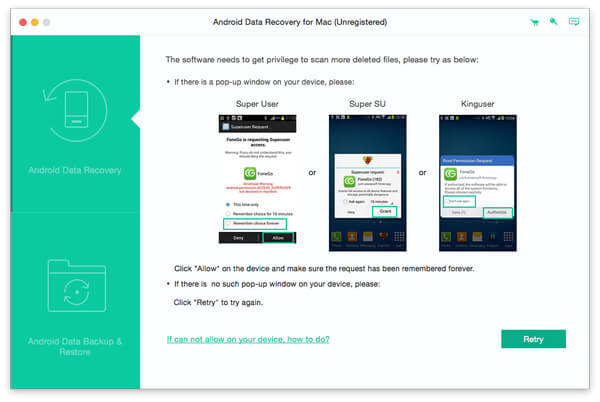 Get privilege to scan your Android