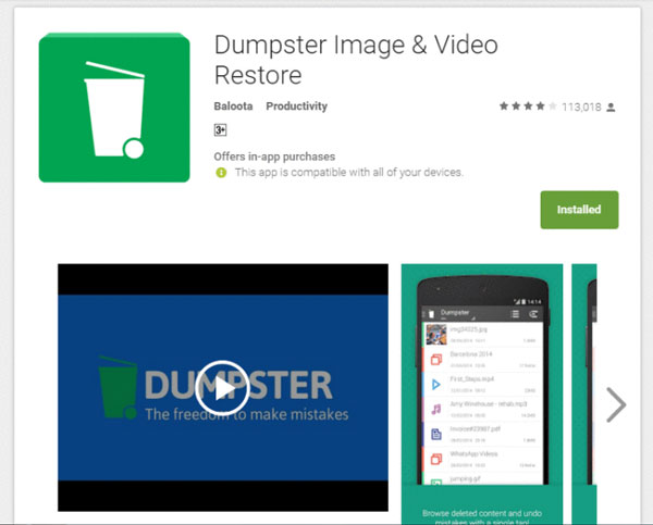 Dumpster Image & Video Restore.