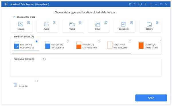 Data Recovery interface