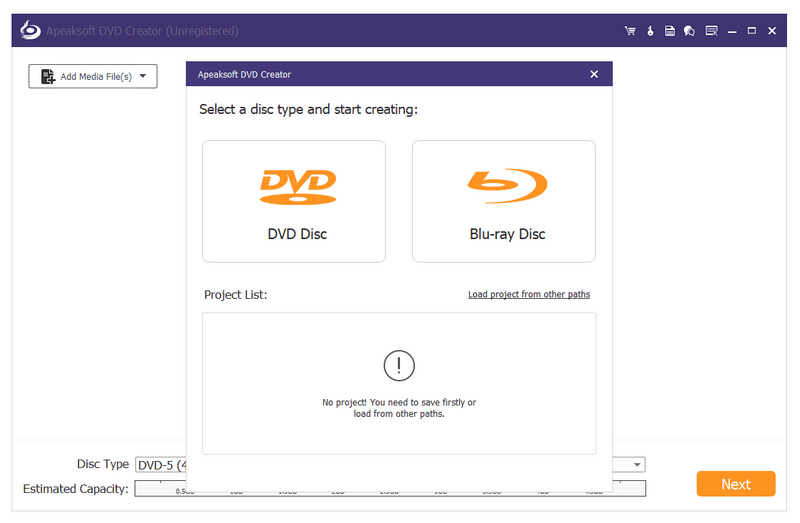 Apeaksoft DVD Creator software