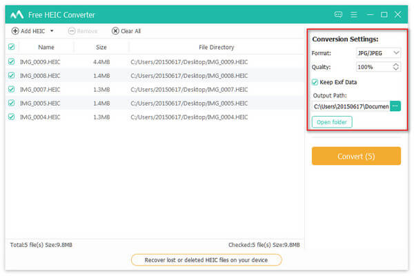 Conversion Settings 