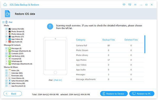 Scanning Result Restore