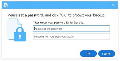Set up Password for Backup