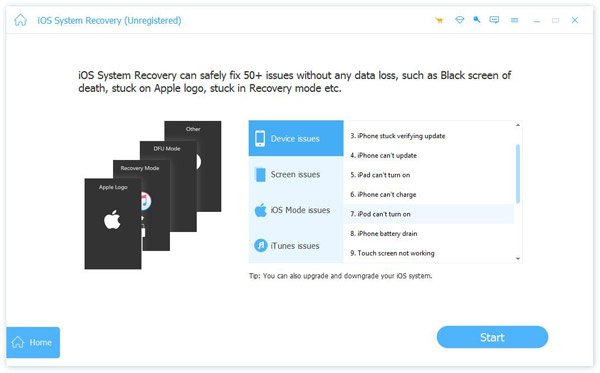 iOS System Recovery Main Interface