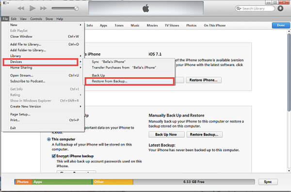 extract contacts with itunes client