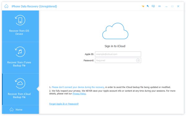 Recover from iCloud Backup