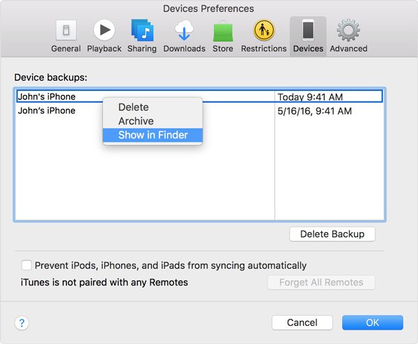 Macでiphoneのバックアップを見つける方法