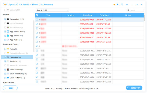 Recover Deleted Calendars iPhone