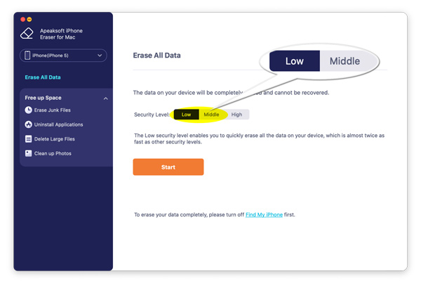 Select Security Level