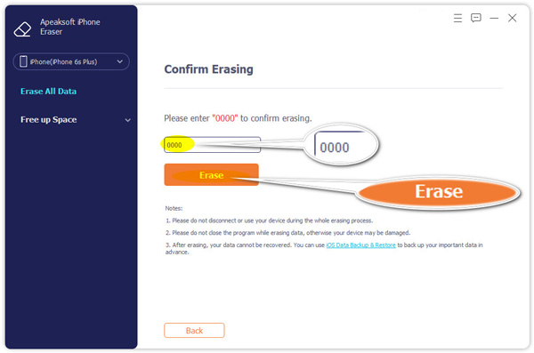 Eraser iOS Device Completely