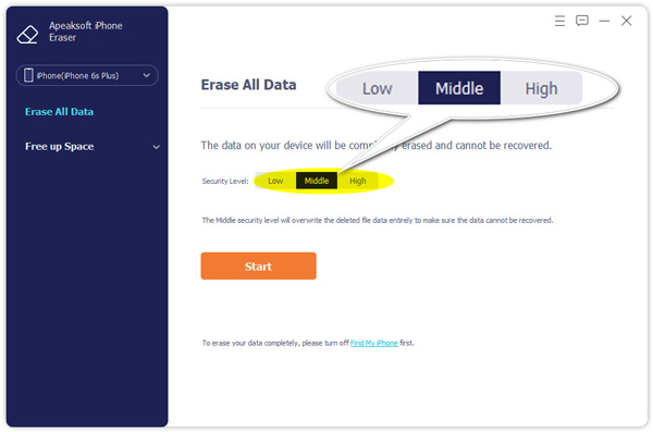 Select security level