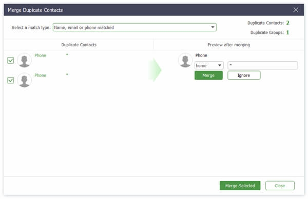 Merge Duplicated Contacts