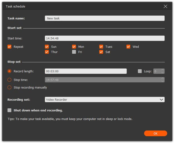 Edit Task Schedule