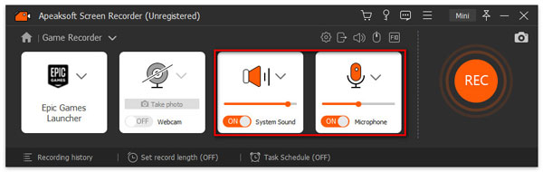 Set Game Sound and Microphone