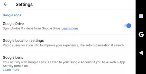 Activate google drive integration