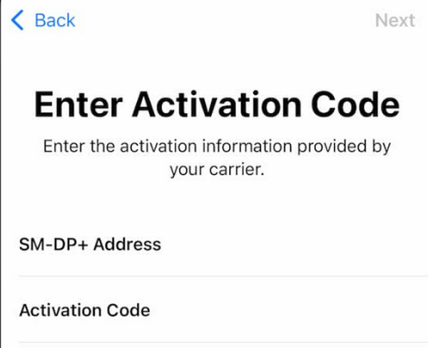 Activation Code Message