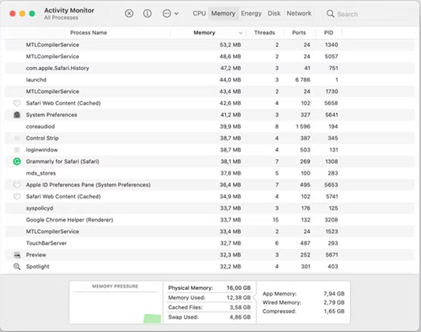 Activity Monitor SearchMine