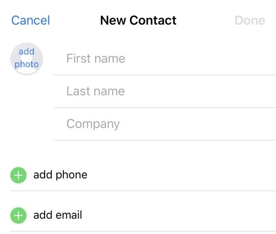 Add a New Contact to iPhone