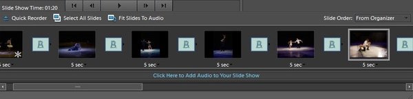 Add audio to slideshow