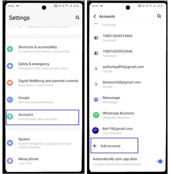 Add Google Accounts Android