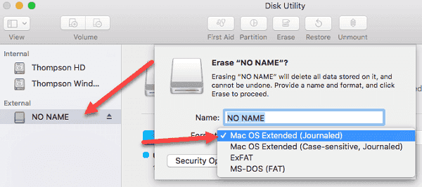 erase partition external hard drive mac