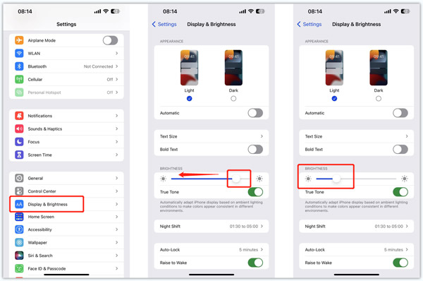 Adjust iPhone Screen Brightness