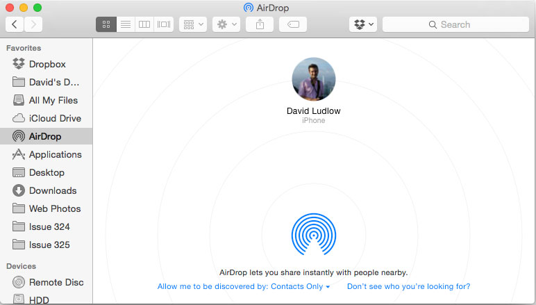 AirDrop from iPhone
