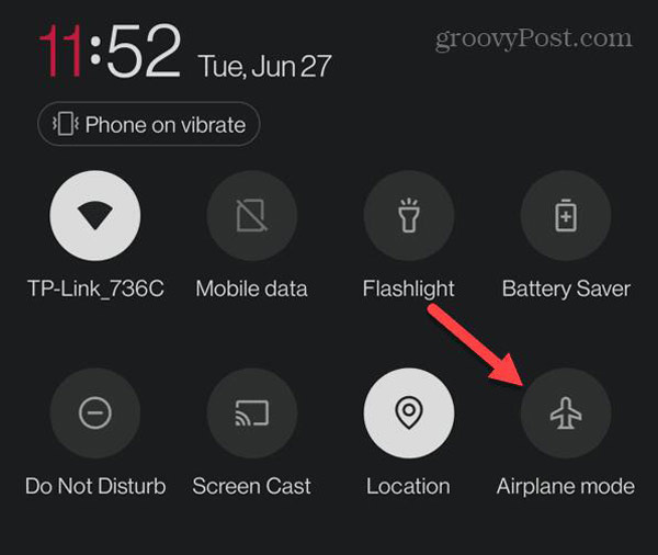 Airplane Mode Android Quick Setting