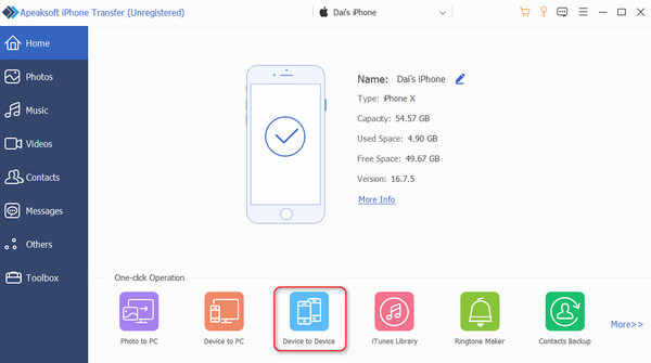 Apeaksoft Iphone Transfer Start One Click