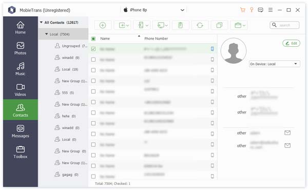 Apeaksoft Select Contacts