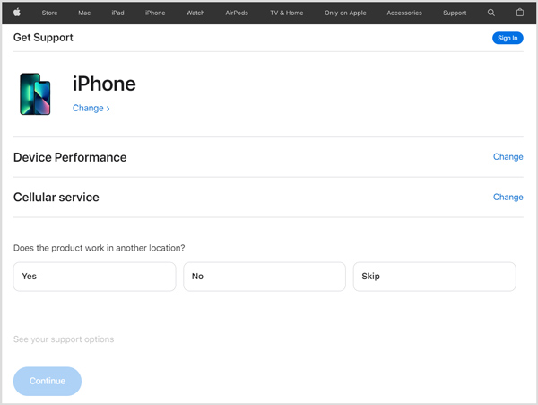 Apple Get Help Page