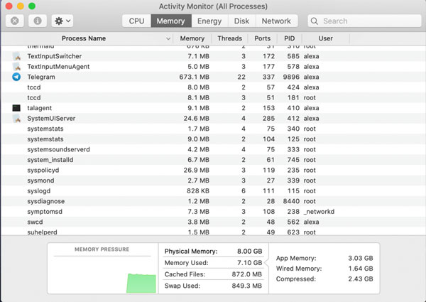 Application Memory Usage