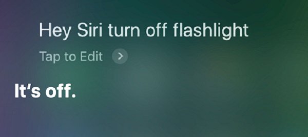 Chiedi a Siri di spegnere la torcia