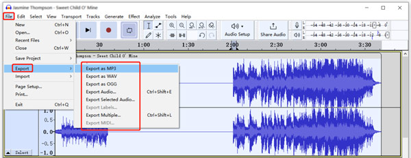 Audacity Export Audio