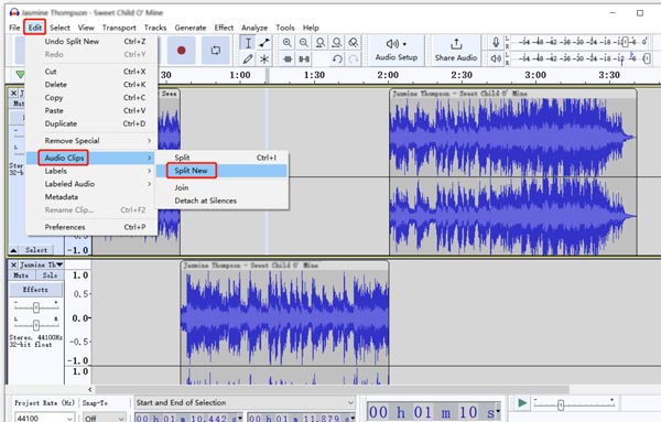 Audacity Split New Audio