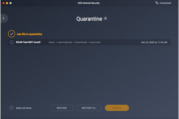 avg antivirus free edition cuarentena