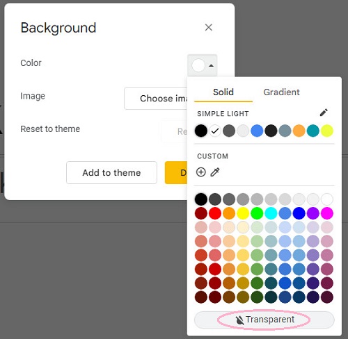 Background Select Color