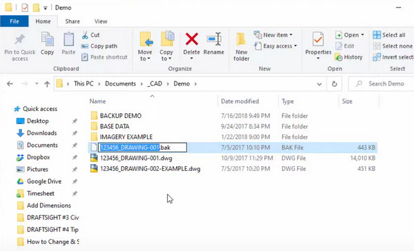 Change Bak Extension To Dwg