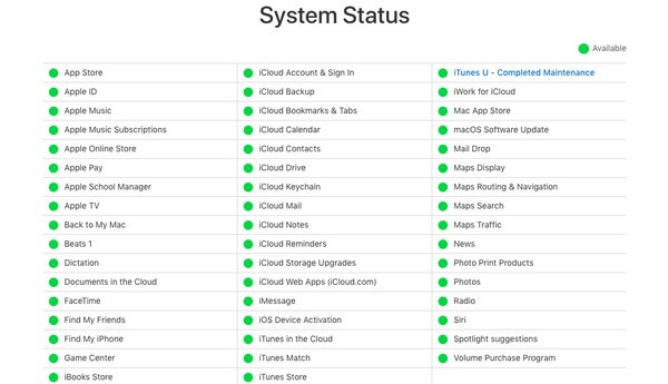 Check Apple Servers