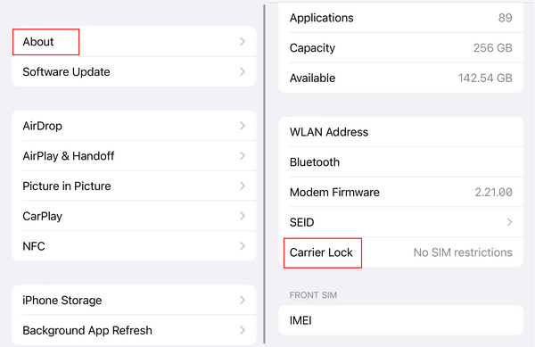 Check Arrier Lock In Setting