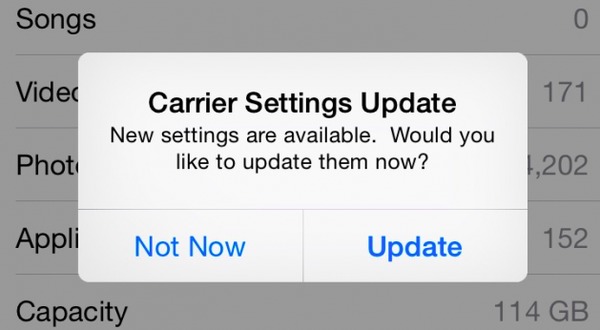 Check Carrier Settings Update