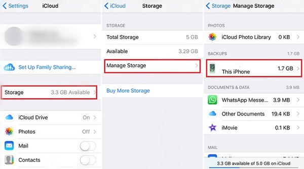 Check iCloud Backups