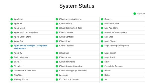 Check Apple server