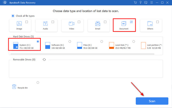 Choose Google Docs Type Apeaksoft