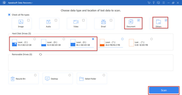 Choose Outlook File Type Apeaksoft