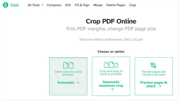 crop pdf online