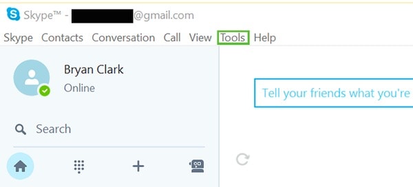 Choose Skype Tools