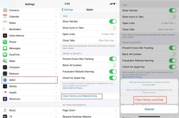Clear Safari Browser Cache iPhone