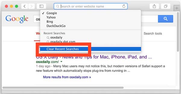 清除搜索历史 Safari Mac