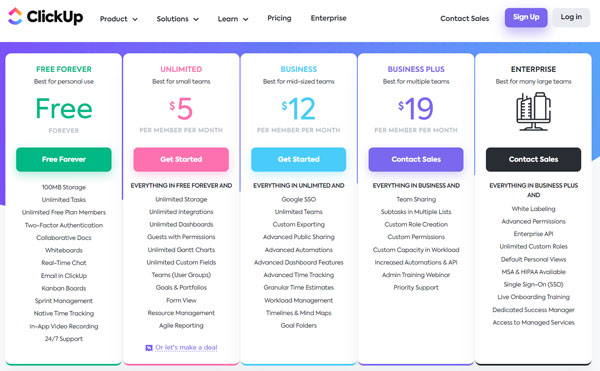 Clickup Pricing